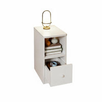 Narrow Bedside Table Easy Assembly Bedside Table Sturdy Structure Sofa Side Cabinet for Apartment Dwellers, Bedroom