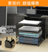 放在办公室用的置物架文件收纳开放式小型隔板分层书桌上多层书架 标准款4层白【30*30】可放A4纸
