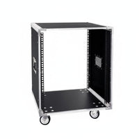 Thickened Metal Frame Rolling Flight Case Heavy-Duty Construction Mobile Audio Rack Reinforced Corners Portable Sound Equipment Case With Casters for DJs, Musicians, Outdoor Events, Home Theater, Studio, Conference Room