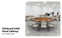 Thickened Tabletop Round Folding Dining Table Foldable Design Round Folding Table Space-Saving Household Furniture Heavy-Duty Load Capacity for Homeowners, Business Owners, Banquets, Events, Parties, Conferences