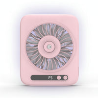 5-Speed Desk Fan with Water Tank Battery Operated Rechargeable Misting Fan Compact Cordless for Students, Bedroom