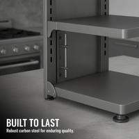 Foldable Multi-layer Pot and Pan Organizer Rack for Kitchen Countertop or Under Sink Storage