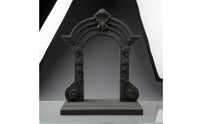 Gothic Design Dollhouse Miniature Arched Window Molded Frame Decorative Window Prop Floral Relief Arched Scene Display