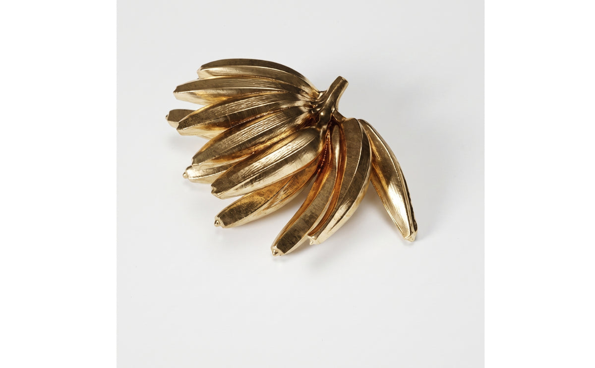 Banana Ornament Gold Banana Sculpture Metal Fruit Figurine for Living Room, Bookshelf, Office