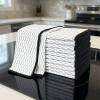Geometric Pattern Microfibre Cloth, High Absorbency Dish Cloths for Kitchen and Glass, Lint-Resistant and Washable Microfiber Cleaning Tool