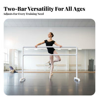 Heavy-Duty Freestanding Ballet Barre Easy Assembly Portable Dance Barre No Tools Required Portable Dance Bar for Adults, Dancers, Beginners, Home, School, Gym