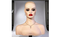 Mannequin Head with Shoulders Realistic Female Mannequin Head Makeup