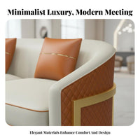 Light Luxury Design Upholstered Barrel Chair Soft Fabric Upholstery Lounge Set dense Foam Padding Indoor Seating Curved spine for Business Owners, Interior Designers, Reception Area, Living Room, Small Spaces, book corner