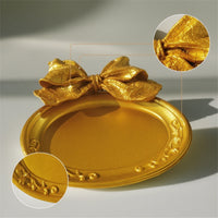 Oval Photo Frame with Bow Gold Decorative Frame with Scroll Relief Ornaments Ornate Vintage-Style for Photographers