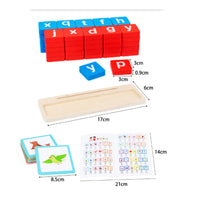 Kindergarten Wooden Blocks Spelling Game Interactive Word Spelling Game Basic Words Word Building Toy Tactile for Preschoolers, Homeschool, Classroom, Playroom