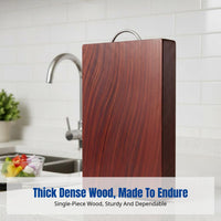 Ironwood Cutting Board, Antibacterial Dense Wood, Rectangular Kitchen Board, Thickened Design, Stainless Steel Handle, Home Use