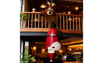 Vertical Hanging Santa Lighted Hanging Inflatable Vibrant Inflatable with LED Outdoor for Homeowners, Retailers