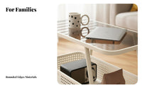 Mobile Design 2-Tier Rolling End Table Multi-Functional 2-Tier Rolling wagon adjustable Serving Trolley Space-Saving for homeowners, Apartment Dwellers, Office Workers, Living Room, Bedroom, Small areas, Reception Area