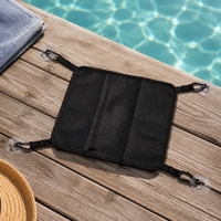 Black Mesh Swimming Bag with 4 Carabiners Zipper Closure for Watercraft Storage