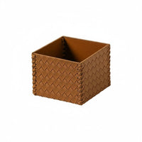 Remote Control Holder Elegant Design Woven Leather Organizer Spacespace-Conserving Accessory