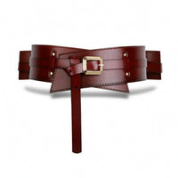 Gold-Tone Wide Waist Belt Stitched Double Strap Belt Fashion Adjustable for Women, Dresses, Coats, Sweaters