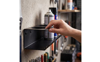 Compact Spray Can Holder with Mounting Screws Powder-Coated Spray Paint Storage Rack Multipurpose Pneumatic Tool Holder Rustproof for Garage, Utility Room
