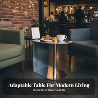 Light Luxury and design C-Shaped Sofa Table Nordic stylistic Home Furnishing Modern Design Household Furniture Space-Saving for Small Apartment Residents, Cafe Owners, telecommuting Workers, Living Room, Bedroom