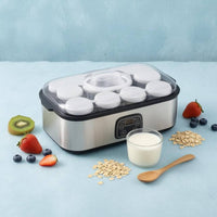 Transparent Lid Countertop Yogurt Appliance Silver Digital Yogurt Appliance Black Trim Timer Control