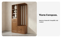 Multifunctional Coat Rack Standing Cabinet Shoe Organizer Solid Wood Construction Partition Furniture Space Saving Unit Suitable for Families Entryways