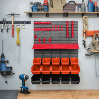 Space-Saving Pegboard Organizer with Bins and Hooks Modular Wall-Mounted Tool Organizer Heavy-Duty Pegboard with Bins Multi-Purpose for Mechanics