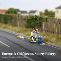 1:64 Miniature Golfer Figure Collector's Grade 1:64 Scale Golfer Figure Miniature Putting Player Figurine Highly Detailed