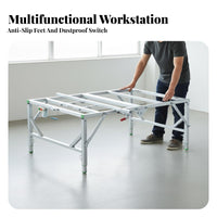 Foldable Design Multifunctional Woodworking Bench Space-Saving Portable Workbench Easy Setup Folding Saw Table Heavy Duty for Woodworkers, Carpenters, DIY Enthusiasts, Home Renovation, Job Site, Garage