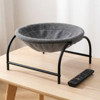Cat Hammock Window Hammock with Metal Frame, Round Soft Smooth Hammock Bed for Indoor Cats, Off-Ground Design Hanging Kitten Bed Hammock Indoor