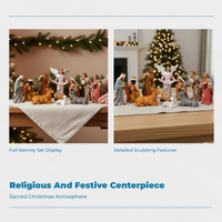 Christmas Nativity Scene Figurine Set Tabletop Display Holiday Decoration Small Size Vivid Details for Families, Mantel, Bedroom