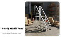 Warehouse Non-Slip Stair Ladder High Load Capacity Industrial Step Stairs Easy to Move Rolling Ladder with Wheels for Stockroom, Workshop, Supermarket