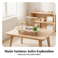 Wooden Percussion Table Pastel Accents Kids Musical Instrument Set Fine Motor Skills Children's Musical Toy Set