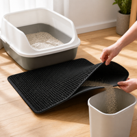 EVA Double Layer Cat Litter Mat Trapper, Washable Anti-Tracking Litter Box Mat