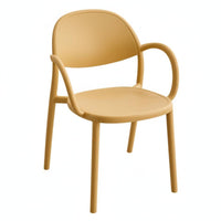 Stackable Design Molded Plastic Chair Integrated Armrests Molded Plastic Armchair Minimalist Design Household Furniture Easy to Clean for Interior Designers, Event Planners, Restaurant, Dining Room, Kitchen, Balcony