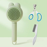 Nail Clippers and Cat Brush Set for Dog Grooming, 3-Piece Self Cleaning Cat and Dog Comb Kit, Stainless Steel Hair Comb, Hair Removal Tools