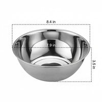 Stainless Steel Mixing Bowl with Bright Polish, 21.5cm Round 304 Deep Food Mixing Bowl, Plain Pattern Cooking and Batter Mixing Tool for Adults