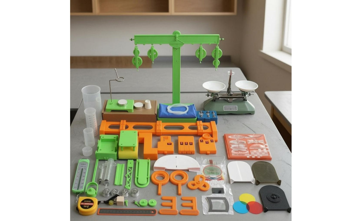 Junior High Physics Kit Green Holder Stand Stand Physics Experiment Kit and Metal Learning Aid