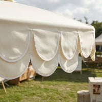 Round Patio Umbrella Double-Layer Patio Umbrella Eggshell