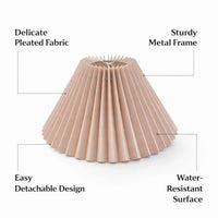 Pleated Tapered Lampshade Lamp Shades, Pink Light Shade for Table Lamp, Minimalist Decorative Lampshade, Hotel Bedside Lamp Shade