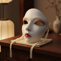 Hand-Painted Full Face Mask Vintage Design Traditional Chinese Attire Accessory