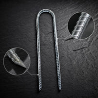 Galvanized J-Shaped & U-Shaped Ground Anchors, Threaded Tent Stakes for Lawn & Landscape Fabric, Construction Nails