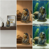 Resin Pharaoh Bust Compact Egyptian Figurine Decorative Statue with Pharaoh Design Ancient for Terrarium