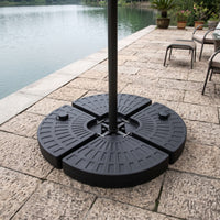 Heavy-Duty Fillable Umbrella Base with Clips Interlocking Umbrella Stand with Weights Weather-Resistant Long-Lasting for Homeowners, Anglers, Patio, Poolside, Garden