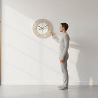Wood Grain Look Wooden Wall Clock Modern Quiet Wall Clock