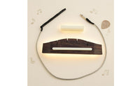 ABS Ukulele Bridge Set Braided Lead Ukulele Saddle Nut Kit Metal Plug Replacement Hardware Dark Brown
