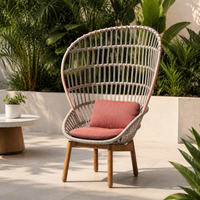Outdoor Garden Chair, Synthetic Rattan, High Backrest, Lounge Chair, 105x82x152cm