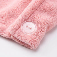 Microfiber Hair Drying Towel Wrap with Buttons, Super Absorbent Lightweight Turban for Women Plopping for Curly