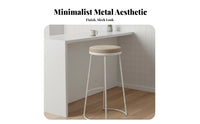 Nordic Aesthetic Backless Round Bar Stool Minimalist Design Counter Chair Sturdy Frame Seating Furniture Built-in Footrest for Restaurant Owners, Homeowners, Adults, Cafe, Pub, Kitchen Island