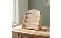Stepped Display Rack Wooden Postcard Display Rack Easy to Assemble Card Holder with Tiers for Retail Counters
