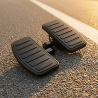Anti-Slip Footboards with Rubber Grip Surface Wide Footboards Rectangular Floorboards Pivoting for Cruiser Riders, Motorcyclists, Highway Cruising, Motorcycle Customization