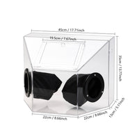 Glove Ports Acrylic Dust Box Slanted Top Dustproof Enclosure
